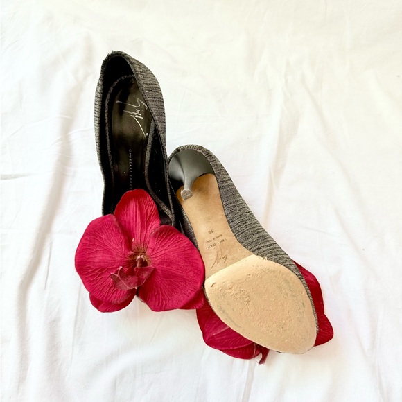 Giuseppe ZANOTTI heels sandals shoes red orchid size 36 6 Y2K metallic platform - Picture 5 of 6